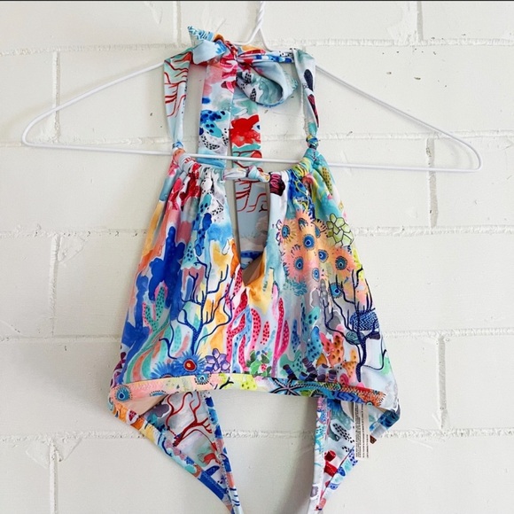 Anthropologie Other - Anthropologie Mermaid Printer Halter Bikini Top